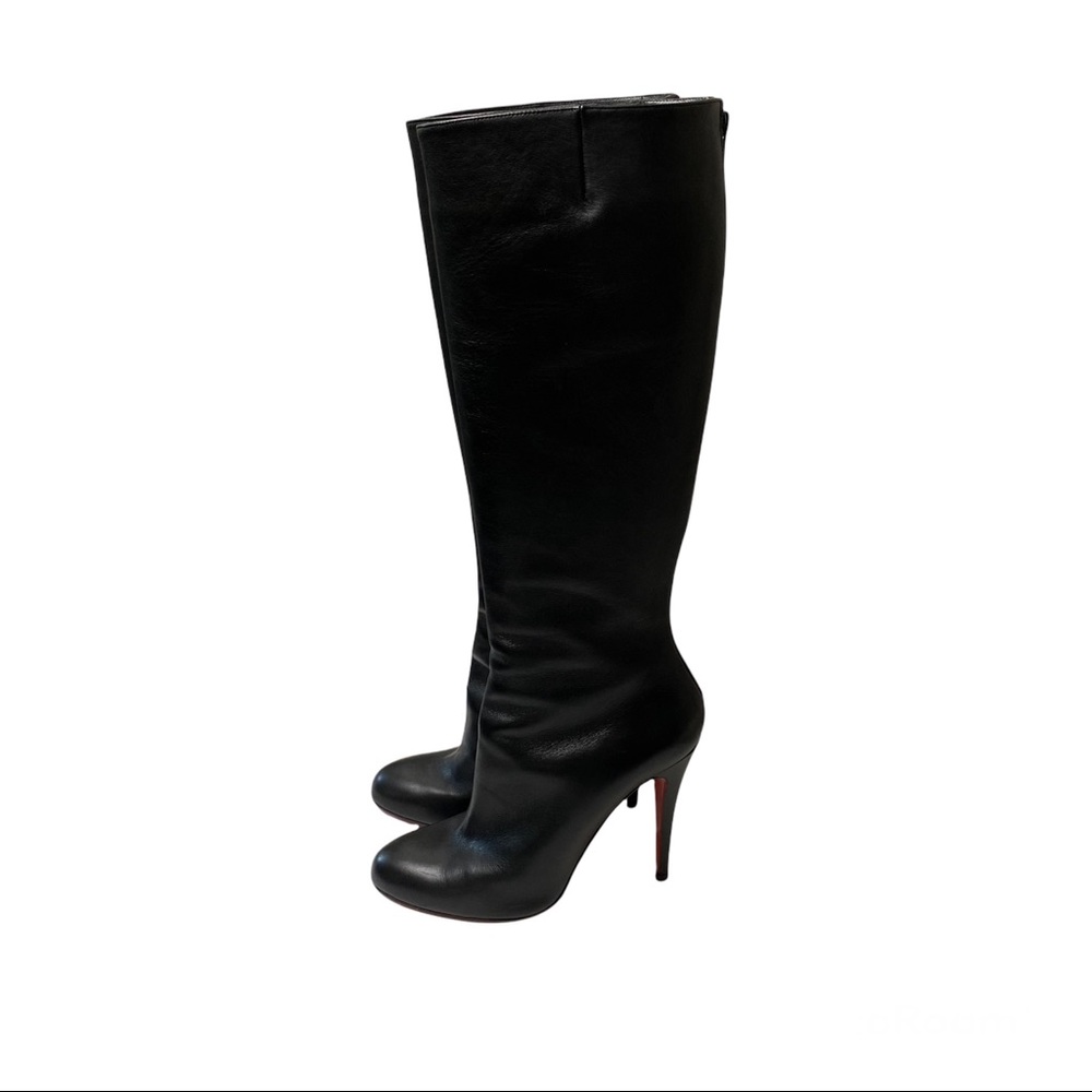 Christian Louboutin Alta Ariella Black Leather Knee High Boots 41 - Picture 15 of 16